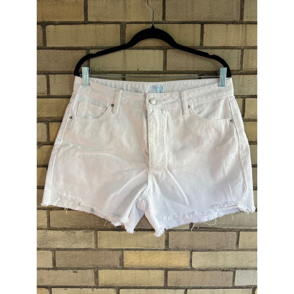 Time and Tru White Denim Jean Shorts